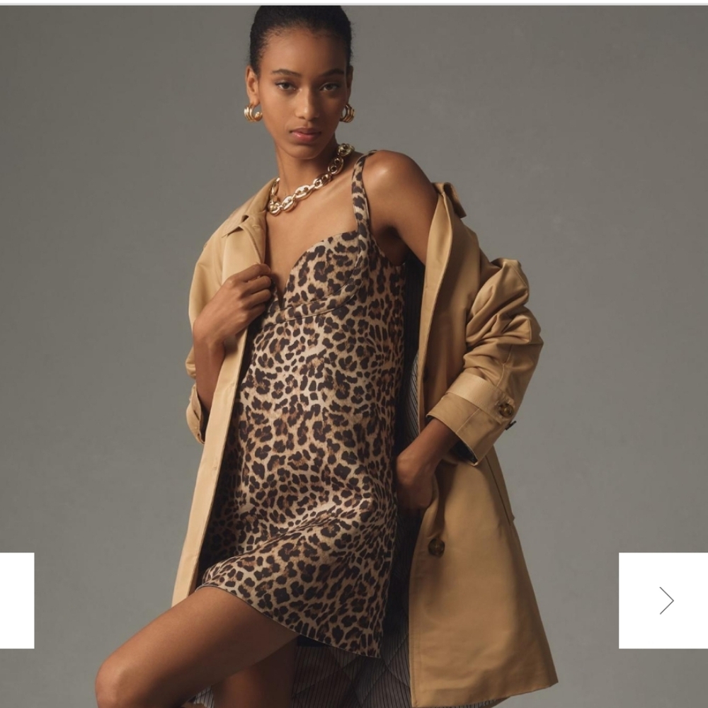 NWT Dhruv Kapoor Leopard Mini Dress Size Large